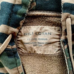 Nili Lotan brown Camo zip up hoodie